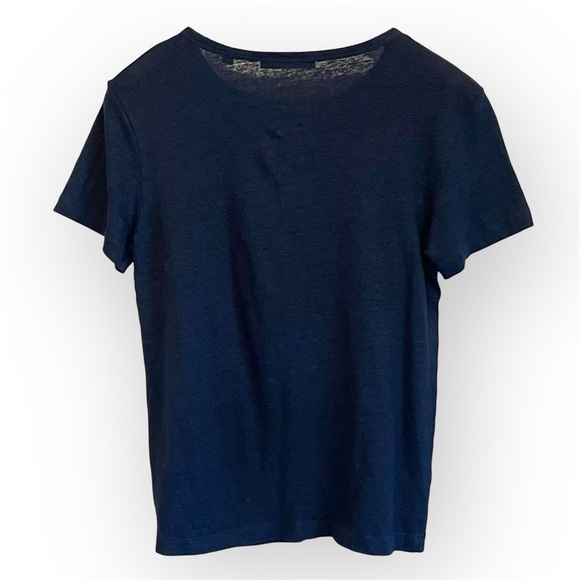 Vince 100%Linen navy blue Tshirt, short sleeve, round neckline size M women’s - Picture 7 of 10